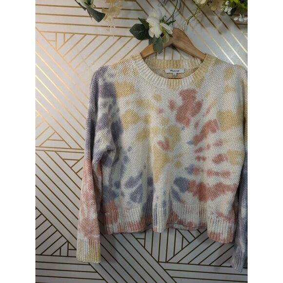 Madewell Sweater Women's Tie Dye Thick Knit Colorful Westford Wide Sleeves Sz S - Picture 2 of 7